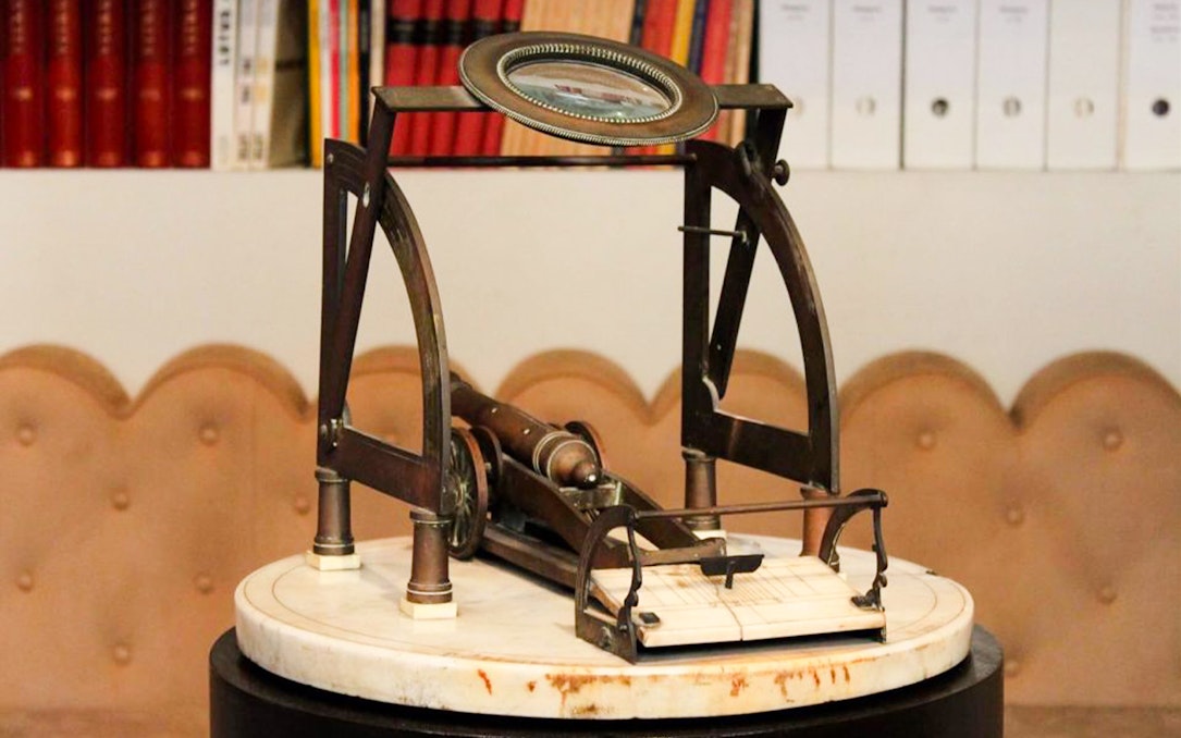 Antique drafting tool on display at Portaluppi Studio-Museum.