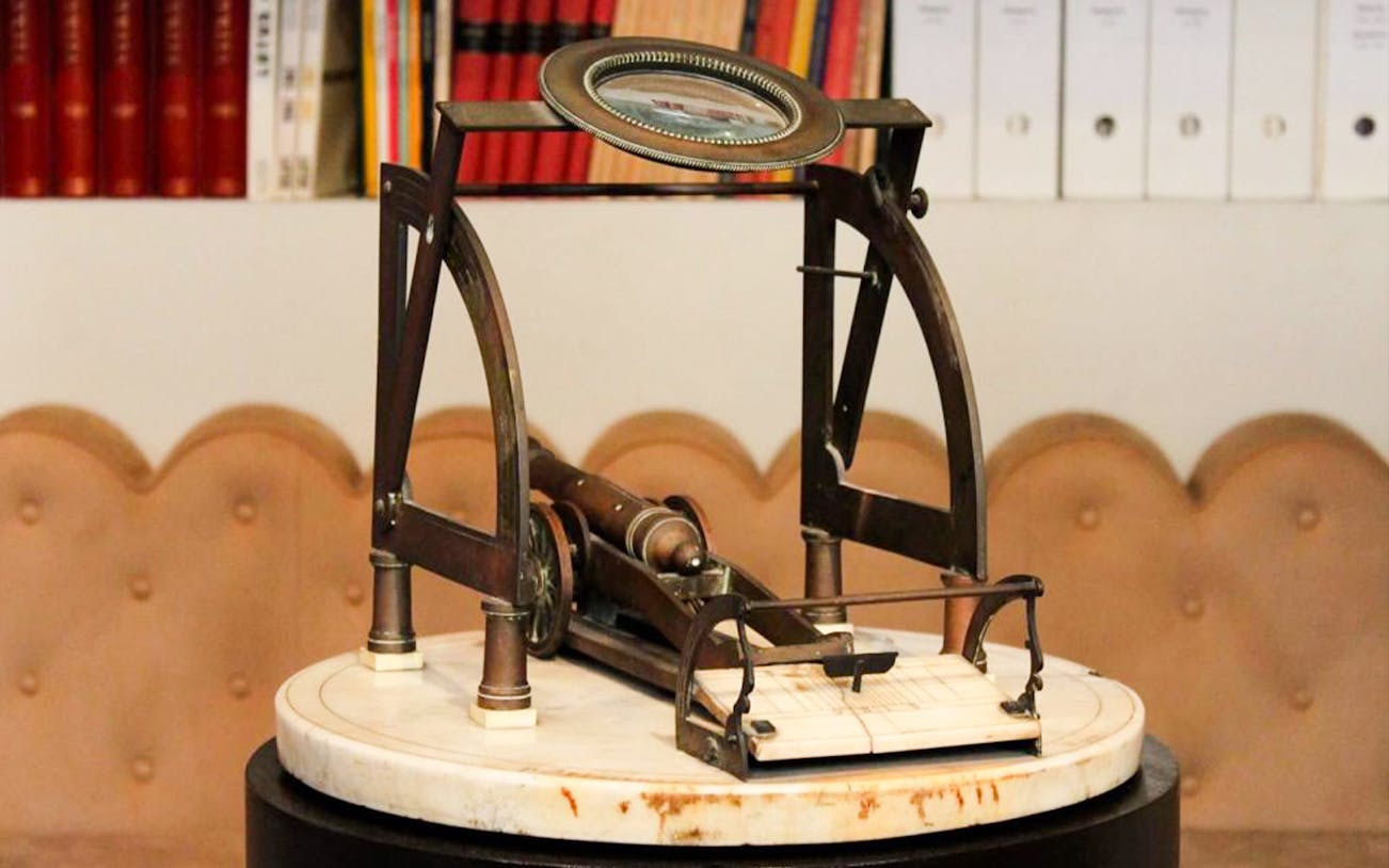 Antique drafting tool on display at Portaluppi Studio-Museum.