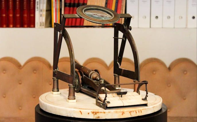Antique drafting tool on display at Portaluppi Studio-Museum.