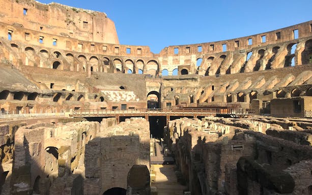 Colosseum interior view with arena floor, Rome, Italy.