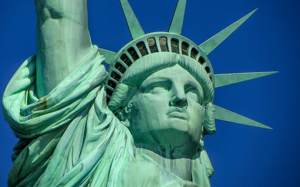Statue of Liberty close-up, New York City, for self-guided audio tour.