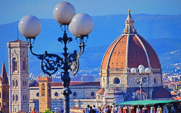 Florence Duomo and Brunelleschi's Dome with cityscape in the background.