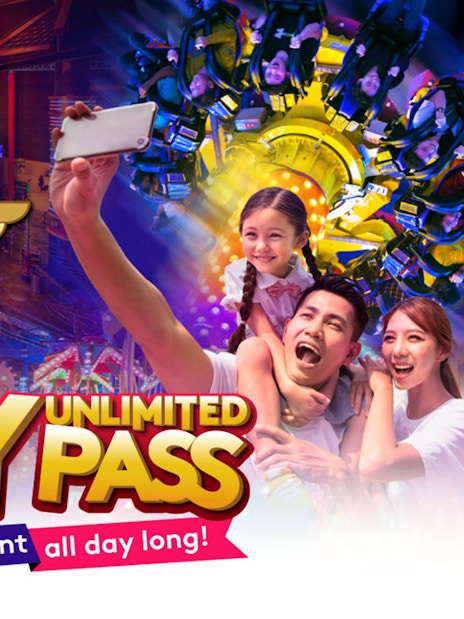 Skytropolis Indoor Theme Park family enjoying rides with 1-day unlimited pass.