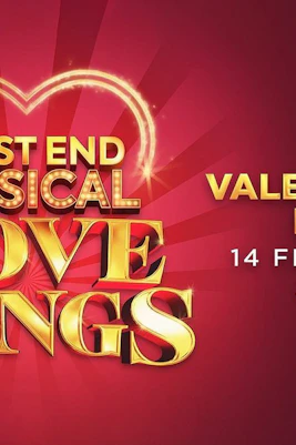 West End Musical Love Songs event poster for Valentine's Day, February 14, 2022.