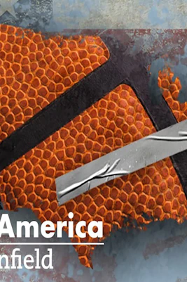 Map of the United States with a basketball texture and a bandage, titled "Another America.