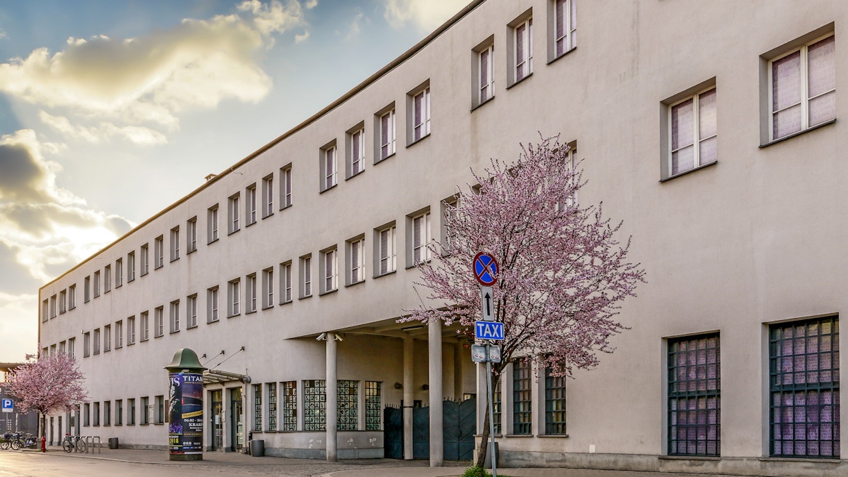 Krakow river cruise boat with tourists, Plaszow concentration camp guided walk.