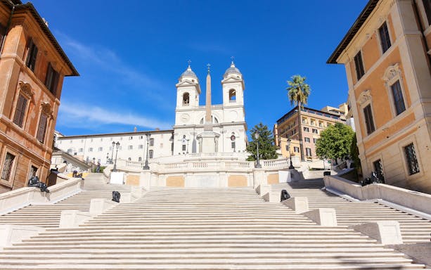Spanish Steps in Rome, Italy, viewed from the base, part of Central Rome bike tour.