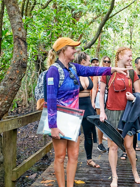 Group on a guided forest walk during Ocean Safari Tour.