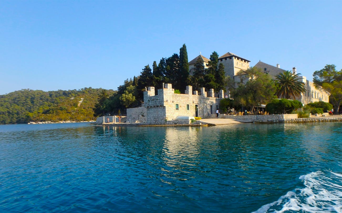 Monastery on Mljet Island by the Adriatic Sea during a day trip.