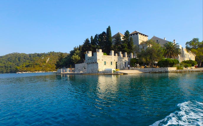 Monastery on Mljet Island by the Adriatic Sea during a day trip.