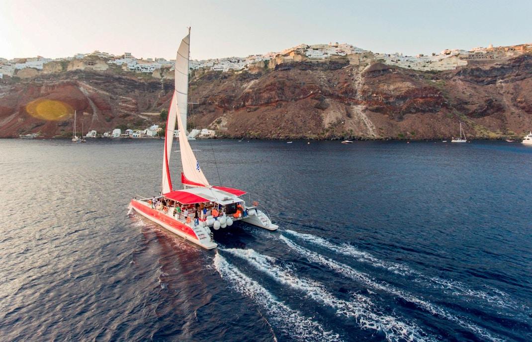 Santorini Red Cruise with BBQ Meal