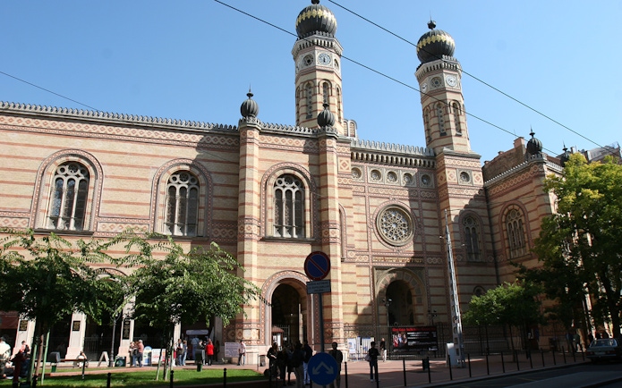 Dohany Street Synagogue facade on Jewish Heritage Tour, Budapest.