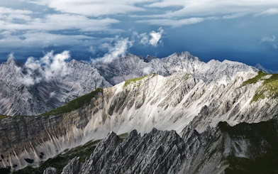 Nordkette mountain range view from Top of Innsbruck, Austria.