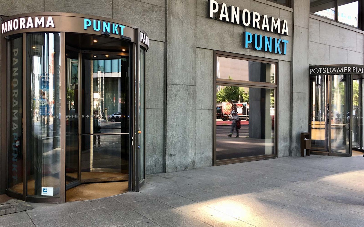 Entrance to Panoramapunkt Berlin at Potsdamer Platz.