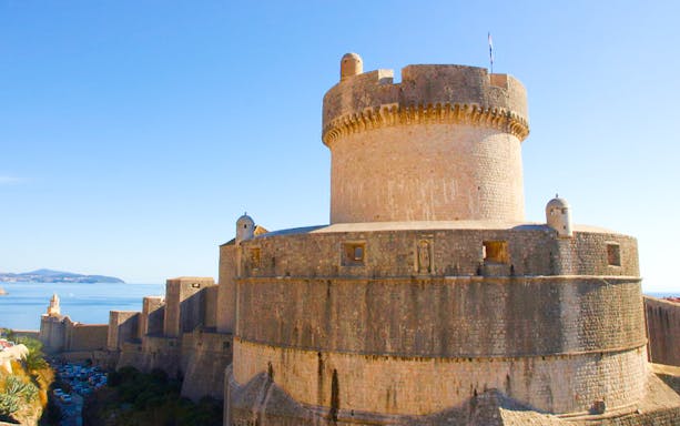 Dubrovnik city walls and tower, featured in Game of Thrones Lokrum tour.