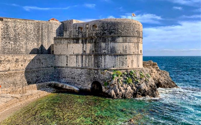 Fortress walls of Dubrovnik overlooking the Adriatic Sea, part of King's Landing tour.