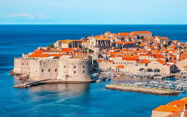 Dubrovnik City Walls overlooking the Adriatic Sea, ideal for early bird or sunset tours.