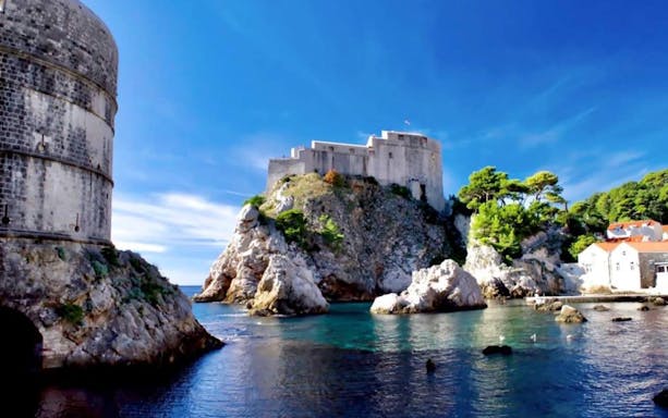Fort Lovrijenac and Adriatic Sea in Dubrovnik, featured in Game of Thrones tour.