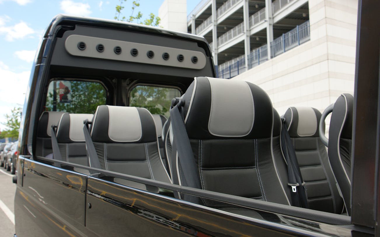 Open-top bus seats for Washington, DC guided tour.