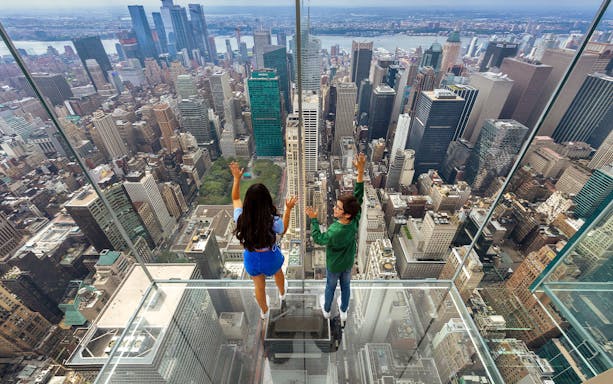 View of New York City from SUMMIT One Vanderbilt observation deck.