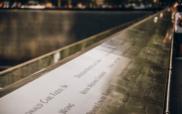 Names inscribed on the 9/11 Memorial in New York City.