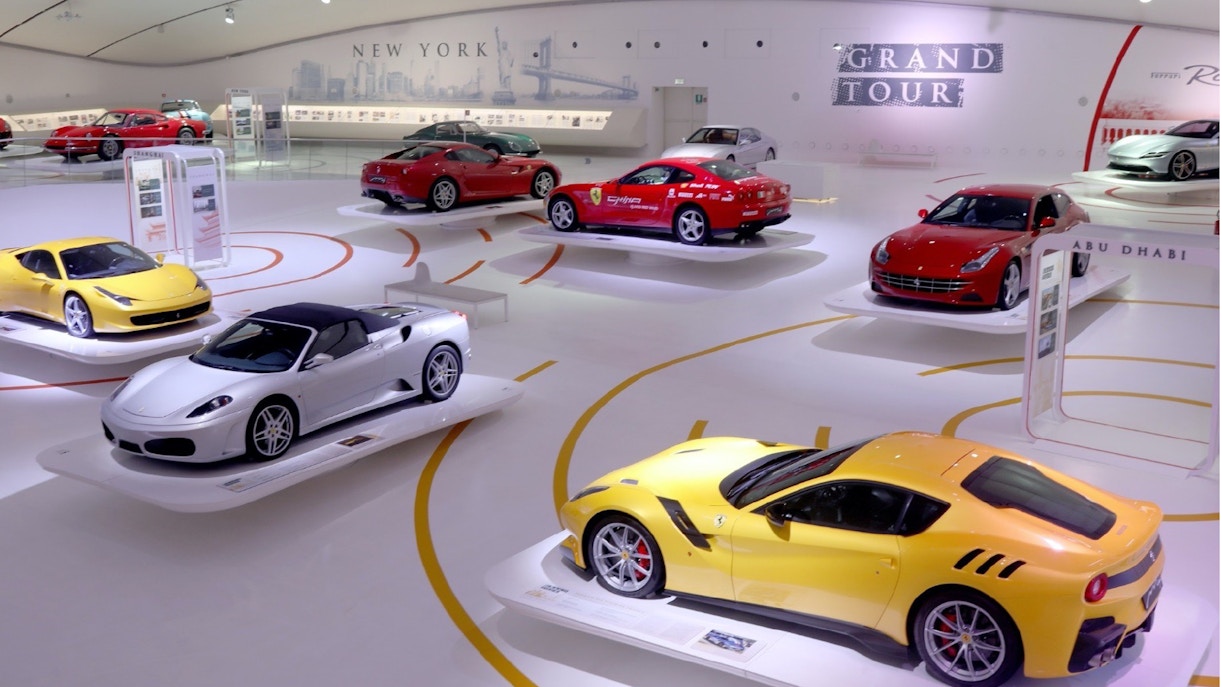 Ferrari cars displayed at Maranello Ferrari Museum, part of the combo ticket with Modena Enzo Ferrari Museum.