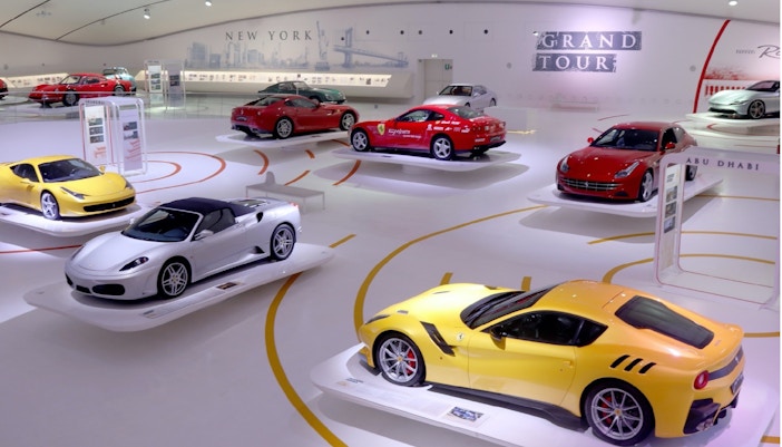 Ferrari cars displayed at Maranello Ferrari Museum, part of the combo ticket with Modena Enzo Ferrari Museum.