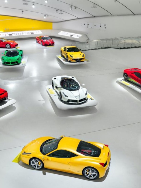 Ferrari cars displayed at Maranello Ferrari Museum, part of the combo ticket with Modena Enzo Ferrari Museum.