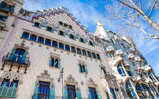 Casa Amatller facade with ornate architecture in Barcelona, Spain.