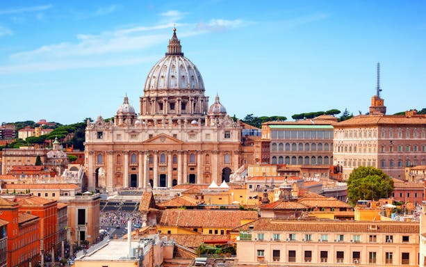 St. Peter's Basilica in Vatican City, part of a tour with breakfast and hotel pick-up.