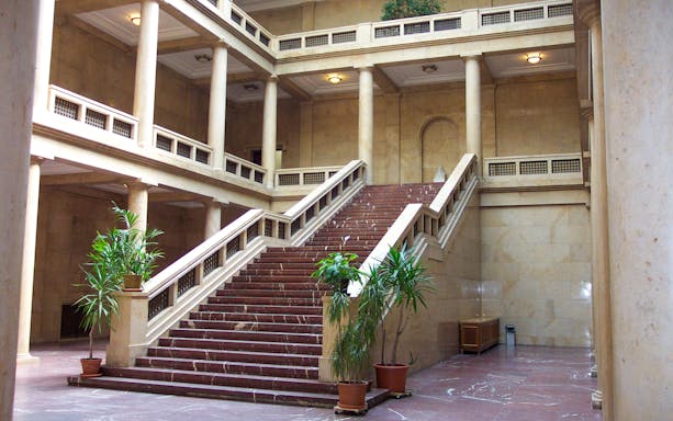 Grand staircase in Munich building from the Third Reich era.