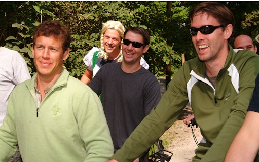 Group enjoying a bike tour in the English Garden, Munich.
