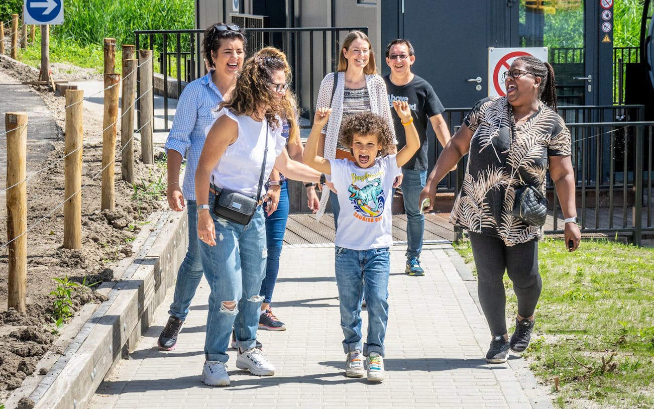 Group of people walking at Floriade Expo 2022 in Almere.