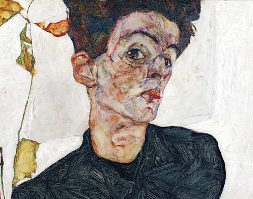 "Self-Portrait with Lowered Head" by Egon Schiele
