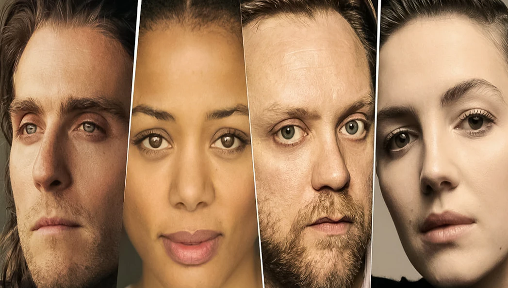 Four actors from the play "Closer" in a promotional image.