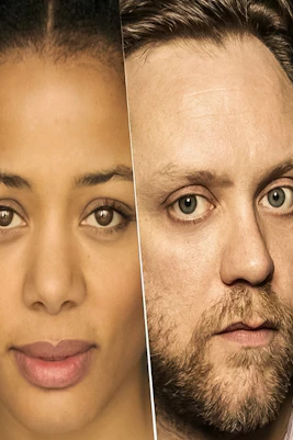 Four actors from the play "Closer" in a promotional image.