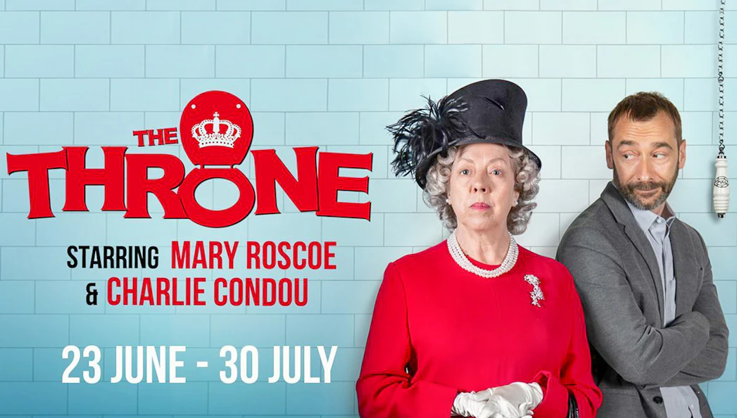 The Throne show poster with actors in formal attire, dates 23 June to 30 July.