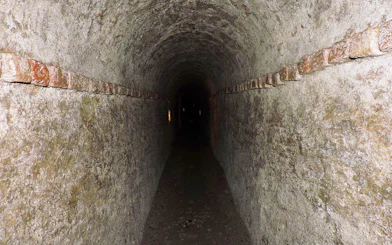 Underground tunnel in Turin, Italy, part of a guided walking tour.