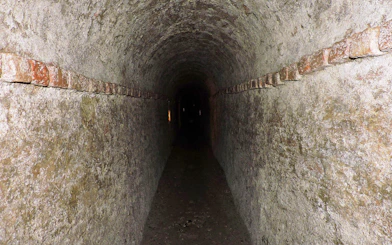 Underground tunnel in Turin, Italy, part of a guided walking tour.