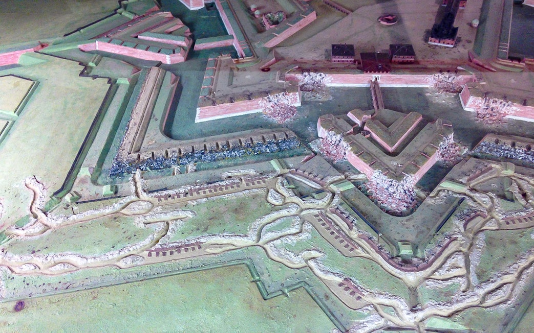 Model of Turin's underground tunnels featured in a guided walking tour.