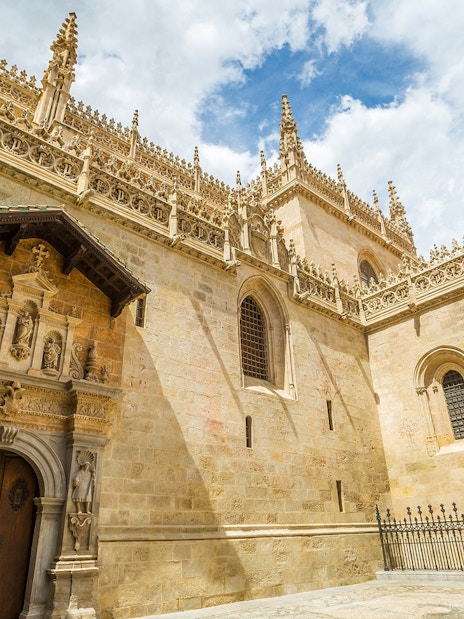 Royal Chapel of Granada exterior with ornate Gothic architecture.