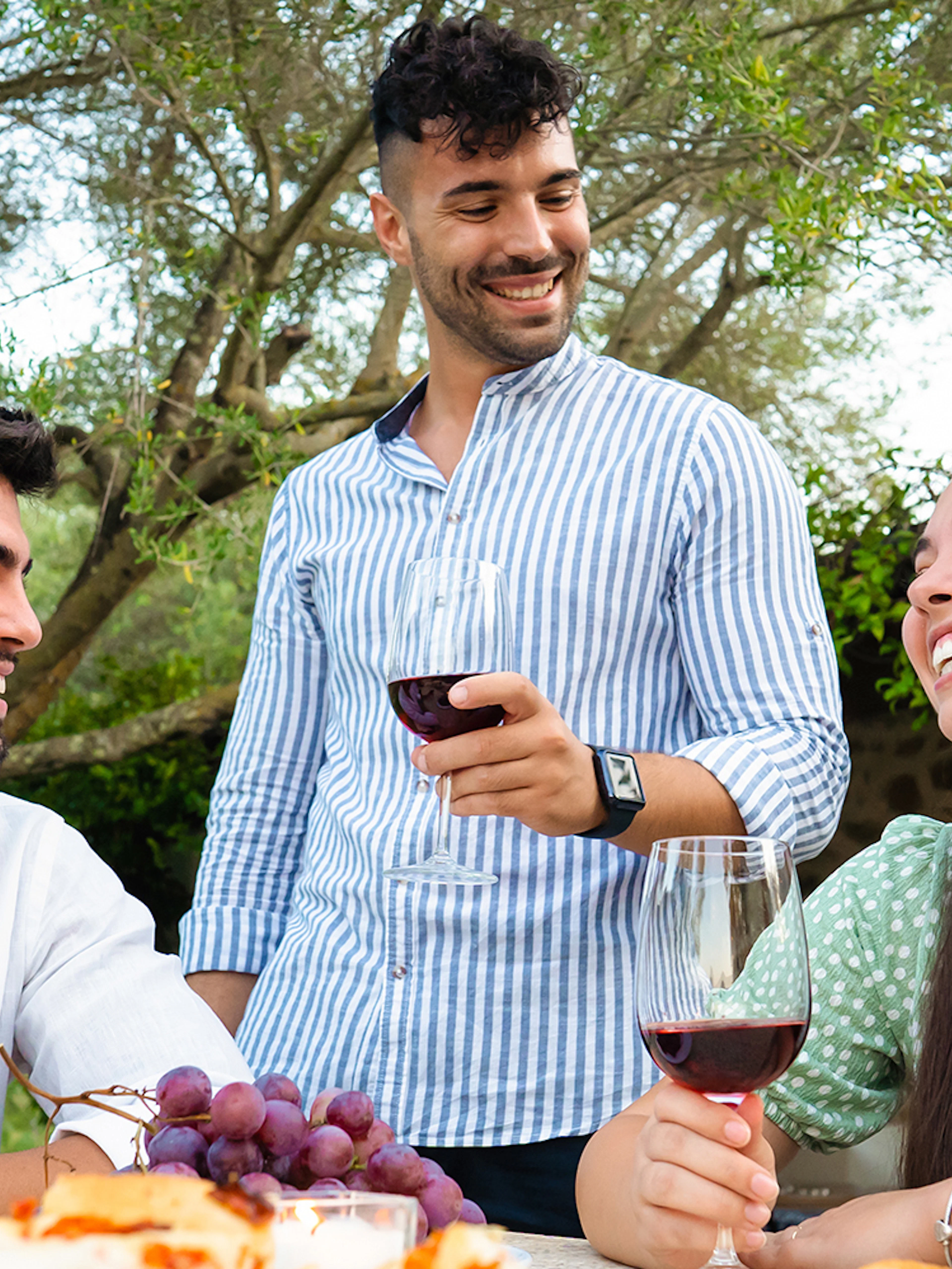 Small group enjoying wine tasting on Tuscany Wine and Olive Oil Trail from Florence.