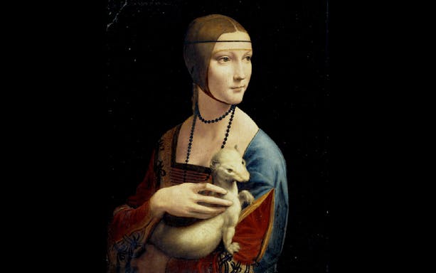 Czartoryski Museum painting of a woman holding an ermine.