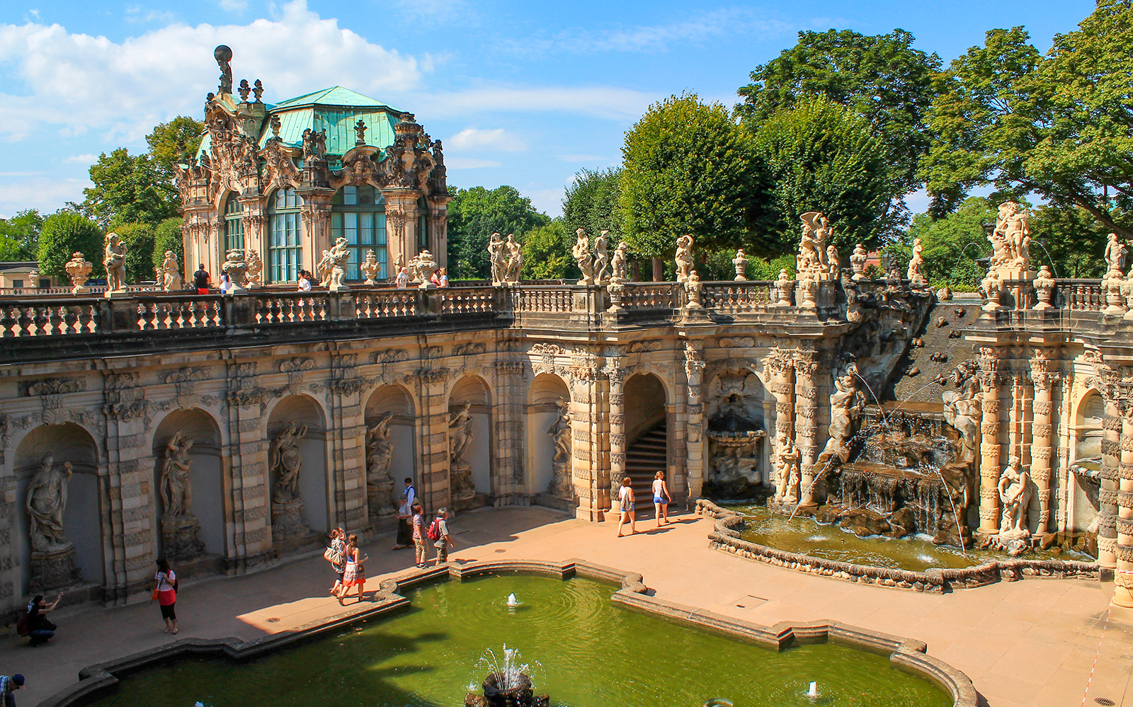 Zwinger Palace courtyard with Baroque architecture in Dresden, Germany.