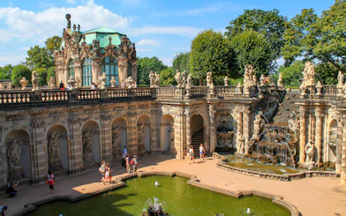 Zwinger Palace courtyard with Baroque architecture in Dresden, Germany.