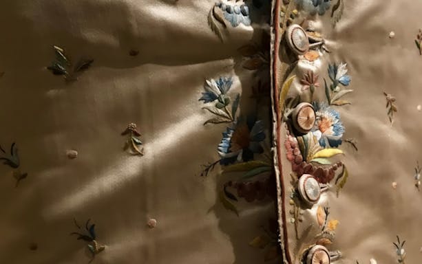 Embroidered fabric detail from Mocenigo Palace-Museum, Venice.