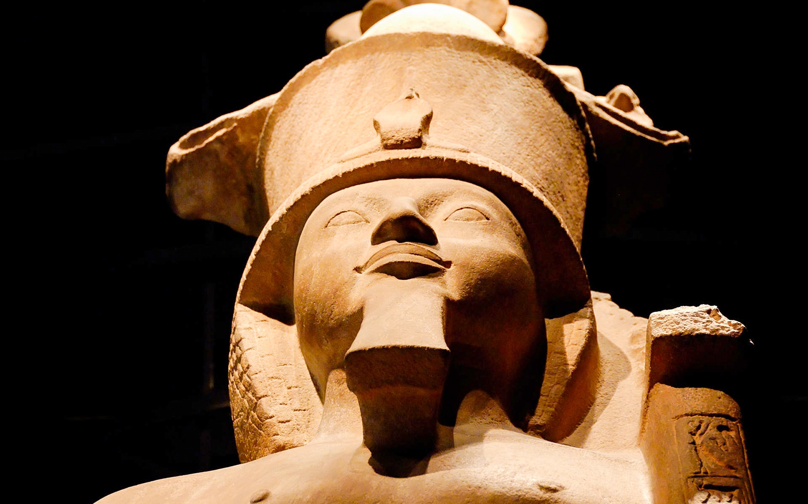 Ancient Egyptian statue at the Egyptian Museum of Turin.