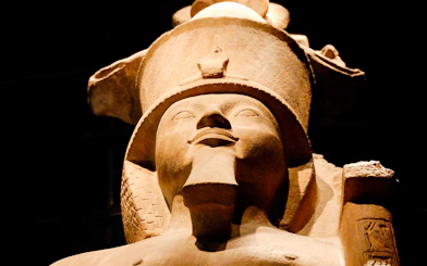 Ancient Egyptian statue at the Egyptian Museum of Turin.