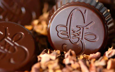Chocolate praline with intricate design, part of Tasty Turin tour.