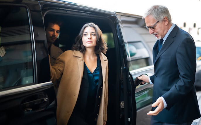 Passengers exiting a private car during Cappadocia airport transfer.